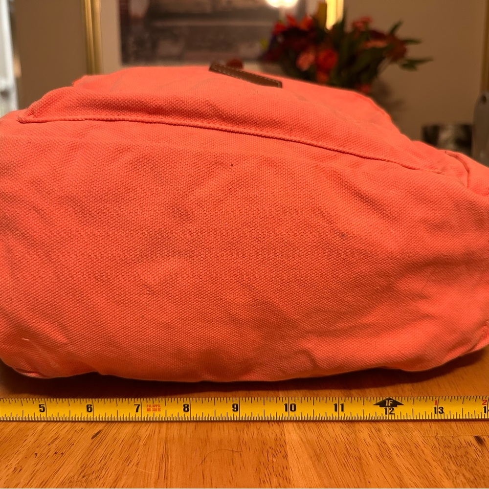 PINK Victoria's Secret Coral Canvas Backpack - Picture 10 of 13